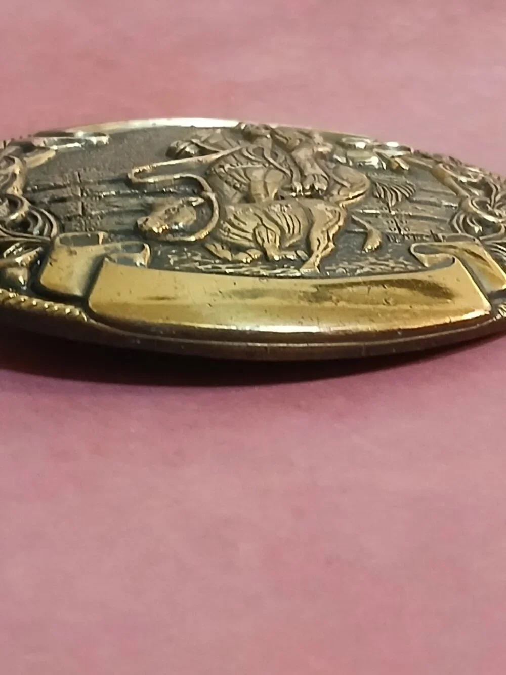 Vintage Chambers Cowboy Calf Roping Belt Buckle - Picture 3 of 6